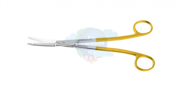 Ножницы Gorney-Freeman, с ТС вставками, микрозубцы, изогнутые, длина 18 см